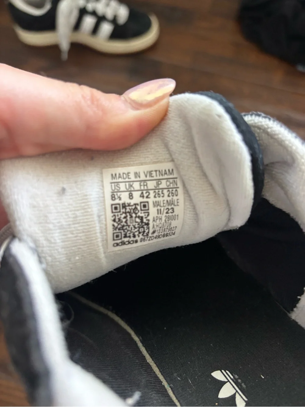 Adidas Campus Black & White Suede Sneakers